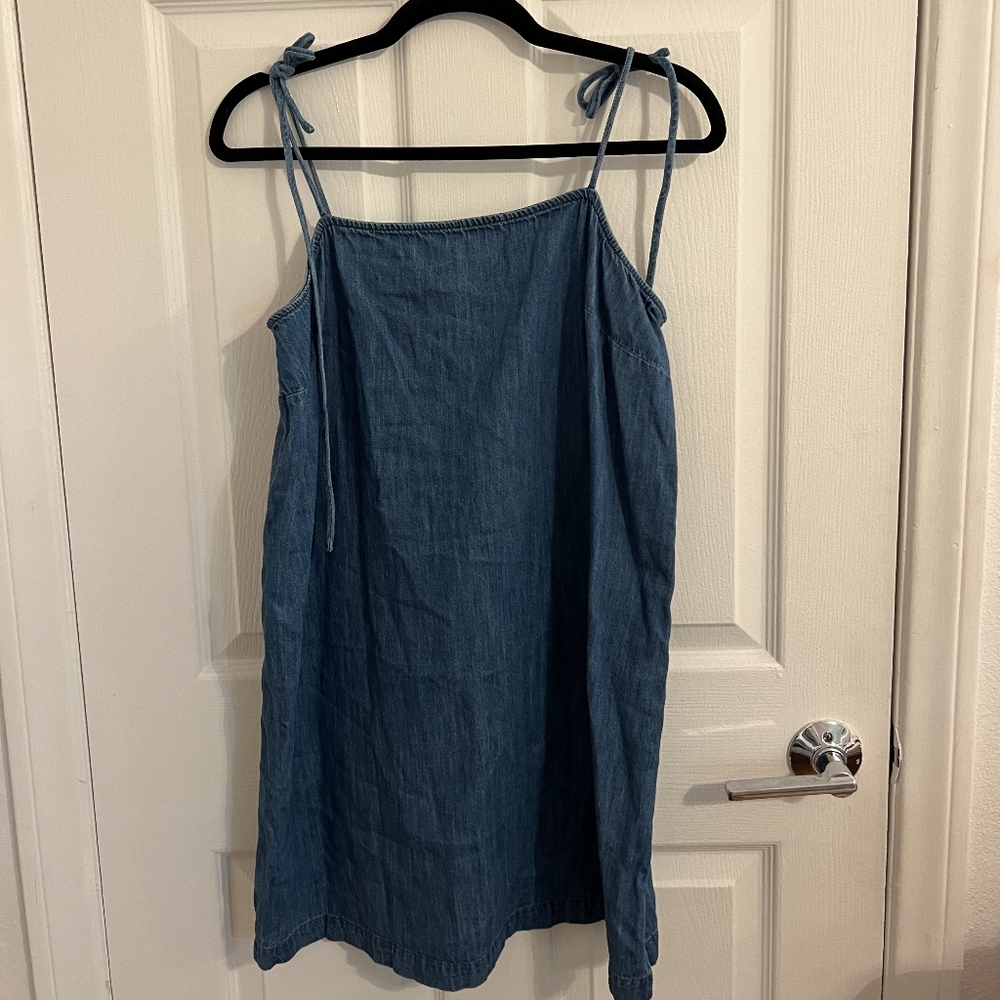 GAP Denim Blue Tie-Strap Mini Dress